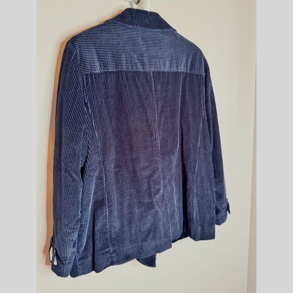 Vintage L.L. Bean Navy Blue Corduroy Coat Women’s Petite Large Quilted Lined NWT - Picture 3 of 6